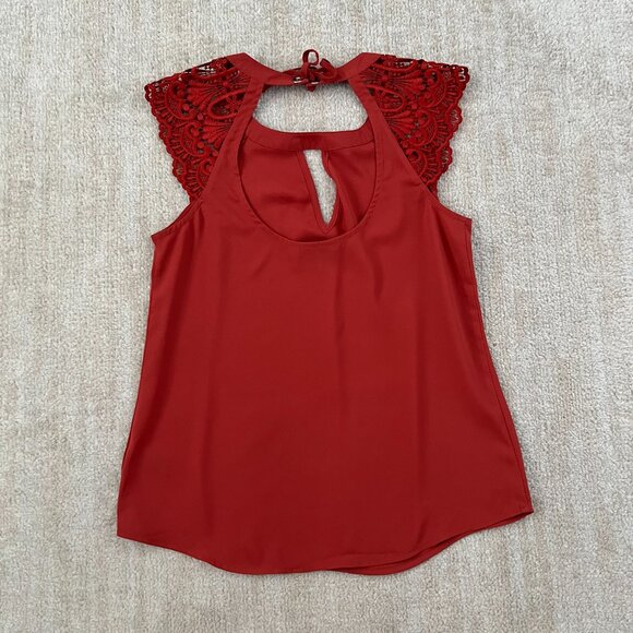 Express Lace Sleeve Low Back Flowy Boho Blouse Top XS - Picture 4 of 8